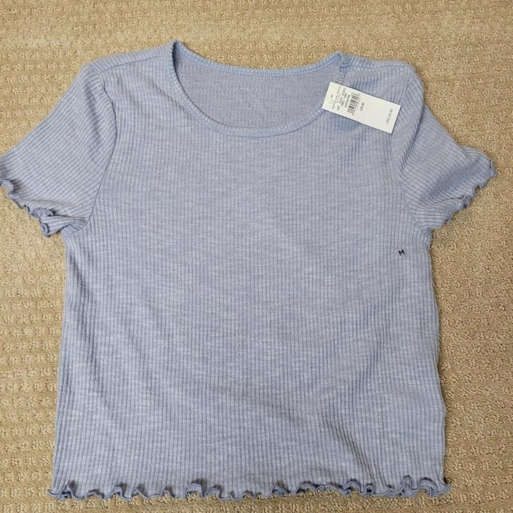 American Eagle AE Blue crop‎ top, sz M